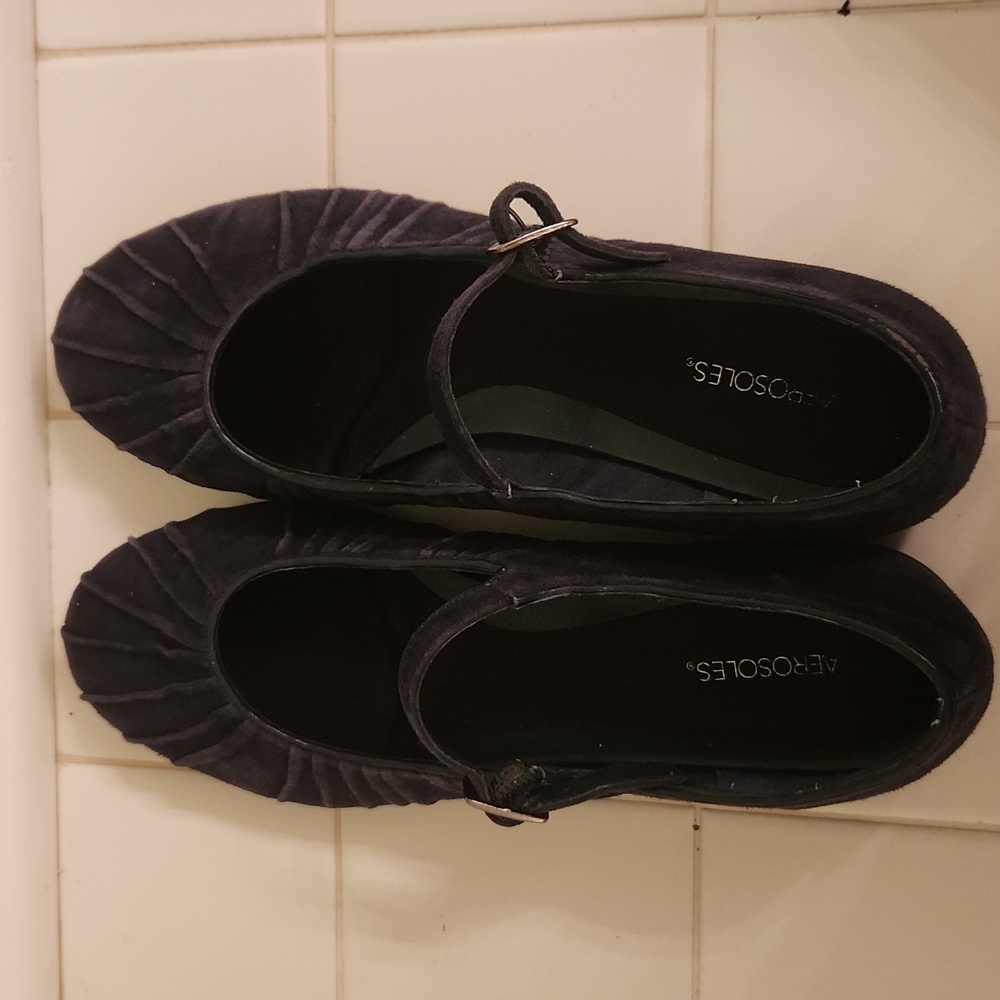 AEROSOLES Dark Blue Mary Jane Flats